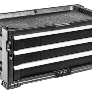 Neo Tools 84-227 Шкаф инструментальный, 3 ящика, ручки, 24 контейнера, блокировка, место для замка
