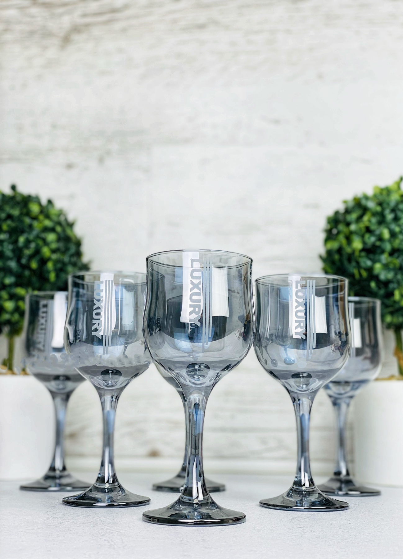 Set glasses for wine 240 ml x 6 PC. Luxury Goose Crystal EH299-163