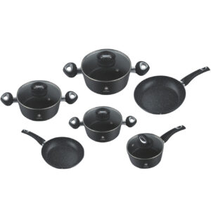 Набор посуды с мраморным покрытием ZBP-7154 black