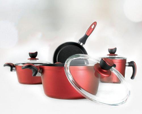 Набор посуды 7 предметов Casa Royal Elite Titanium T-UKR2030 Red