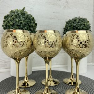 Set 6 wine glasses 280 ml Gold Liberty Glasstar GN1688Z