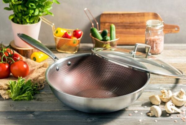Сковорода-WOK Edenberg 32*9.5см із нержавіючої сталі з кришкою EB-14110
