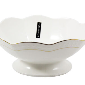 Candy on leg фарф. white round 1300 ml 23,2 cm /1423-A Interos 00080497