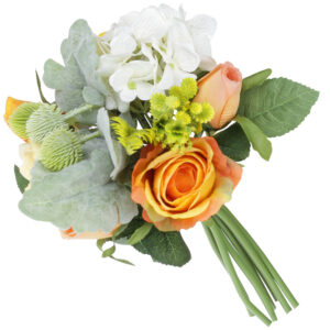 Decorative bouquet of Roses and Hydrangeas, 30см, Colour - white from orange BonaDi DY7-309