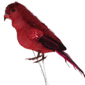 Decorative bird A parrot 12см, Colour - red BonaDi 112-502-1