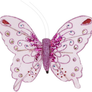 Decorative butterfly on клипсе 12см, Colour - pink BonaDi 117-858-3