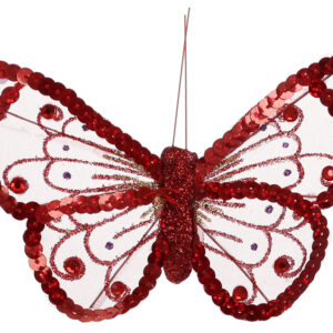 Decorative butterfly on клипсе 15см, Colour - red BonaDi 117-872-1