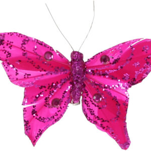 Decorative butterfly on клипсе 11.5см, Colour - crimson BonaDi 117-888-8