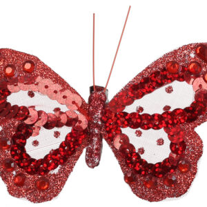 Decorative butterfly on клипсе 11см, Colour - red BonaDi 117-902-3