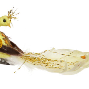 Decorative bird on клипсе Peacock 17см, Colour - yellow BonaDi 155-528
