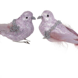Decorative bird on клипсе 18см, 2 design, Colour - lavender from gray BonaDi 499-091