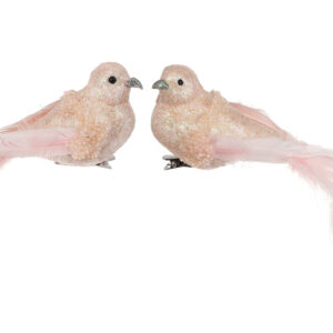 Decorative bird on клипсе 18см, 2 design, Colour - peach BonaDi 499-092