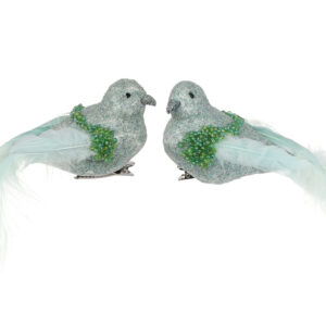 Decorative bird on клипсе 18см, 2 design, Colour - mint BonaDi 499-093