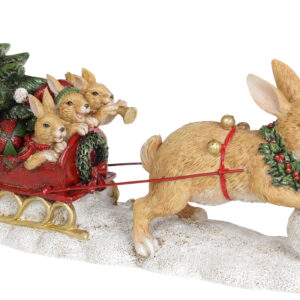 Decorative statuette Hare from sledge, 31см, Colour - light-brown BonaDi 707-775