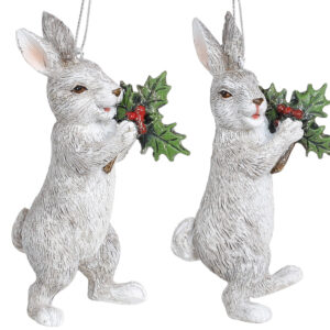 Decorative hanging statuette Bunny, 11см, 2 design, Colour - gray BonaDi 707-782