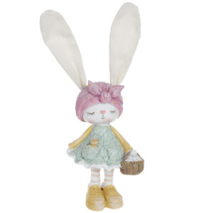 Decorative statuette Bunny from basket, 28см, Colour - pink from turquoise BonaDi 831-851