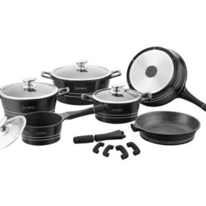 Set crockery 14 items Royalty Line RL-ES1014M  BLACK
