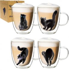A cup from double wall 400мл Black cat ST201-21