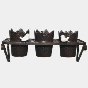 Stand for colors Provence the black antique 35*14*11см, ornamental flowerpot 11*9см S&T ST777-019