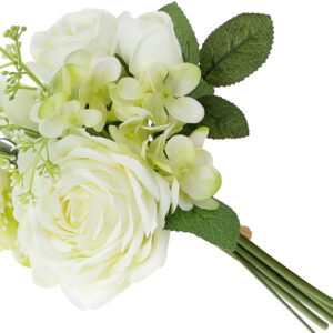 Decorative bouquet of roses and hydrangeas, 26см, Colour - white BonaDi DY7-392