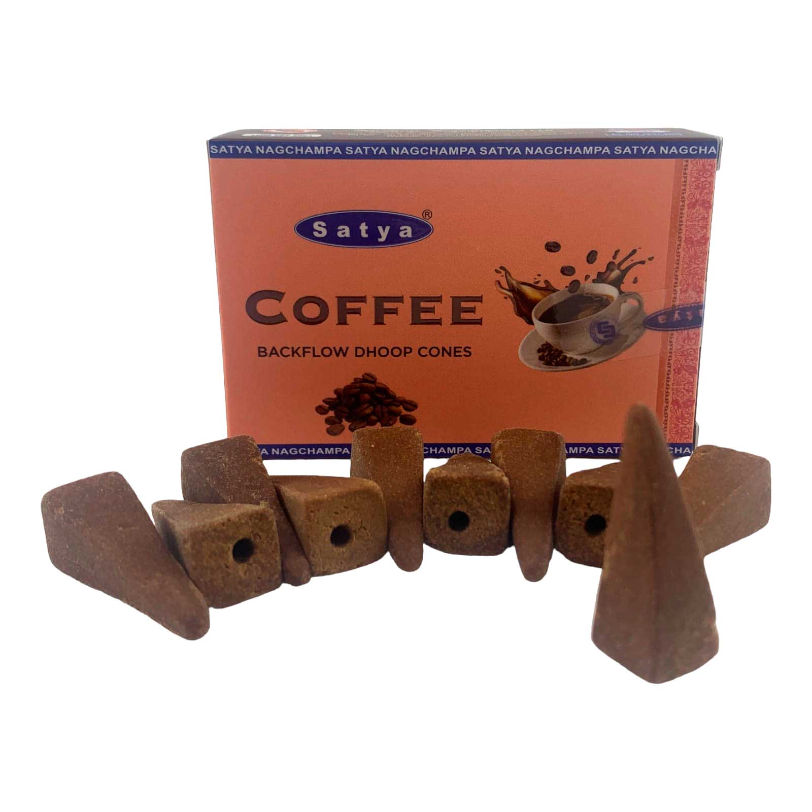Coffee Backflow Dhoop Cone (Кофе)(Satya) 10 конусов в упаковке 34985