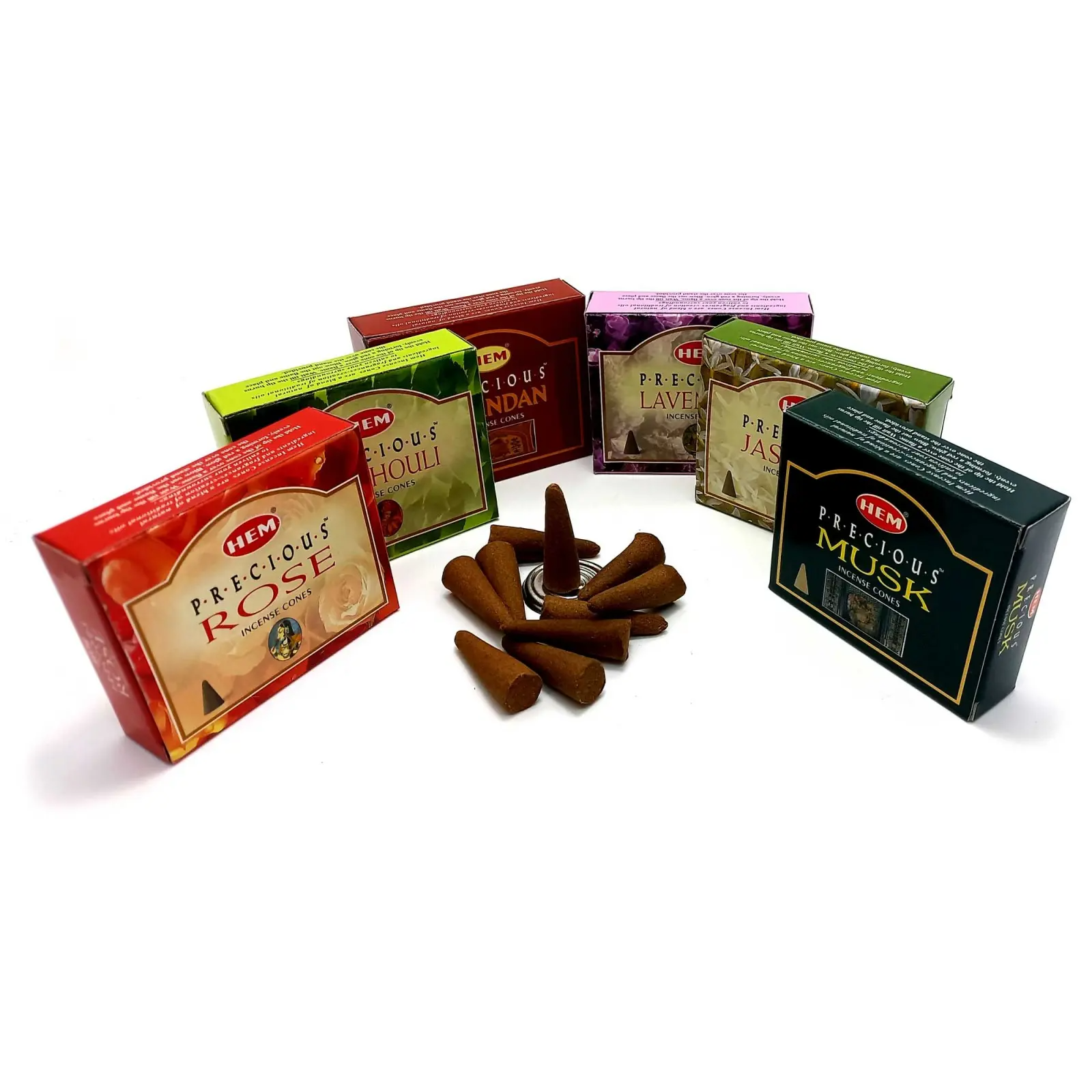 Precious Assorted Perfumed Incense (Благовония в ассортименте, набор 12 шт)(Hem) конусы 34618