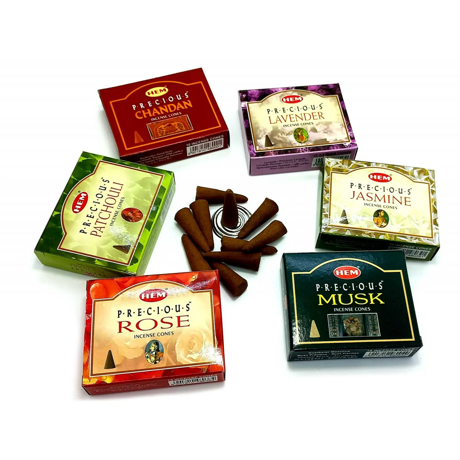 Precious Assorted Perfumed Incense (Благовония в ассортименте, набор 12 шт)(Hem) конусы 34618 — изображение 3