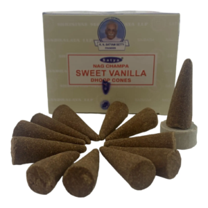 Sweet Vanilla Dhoop Cone (Satya) 12 cones per pack 35025