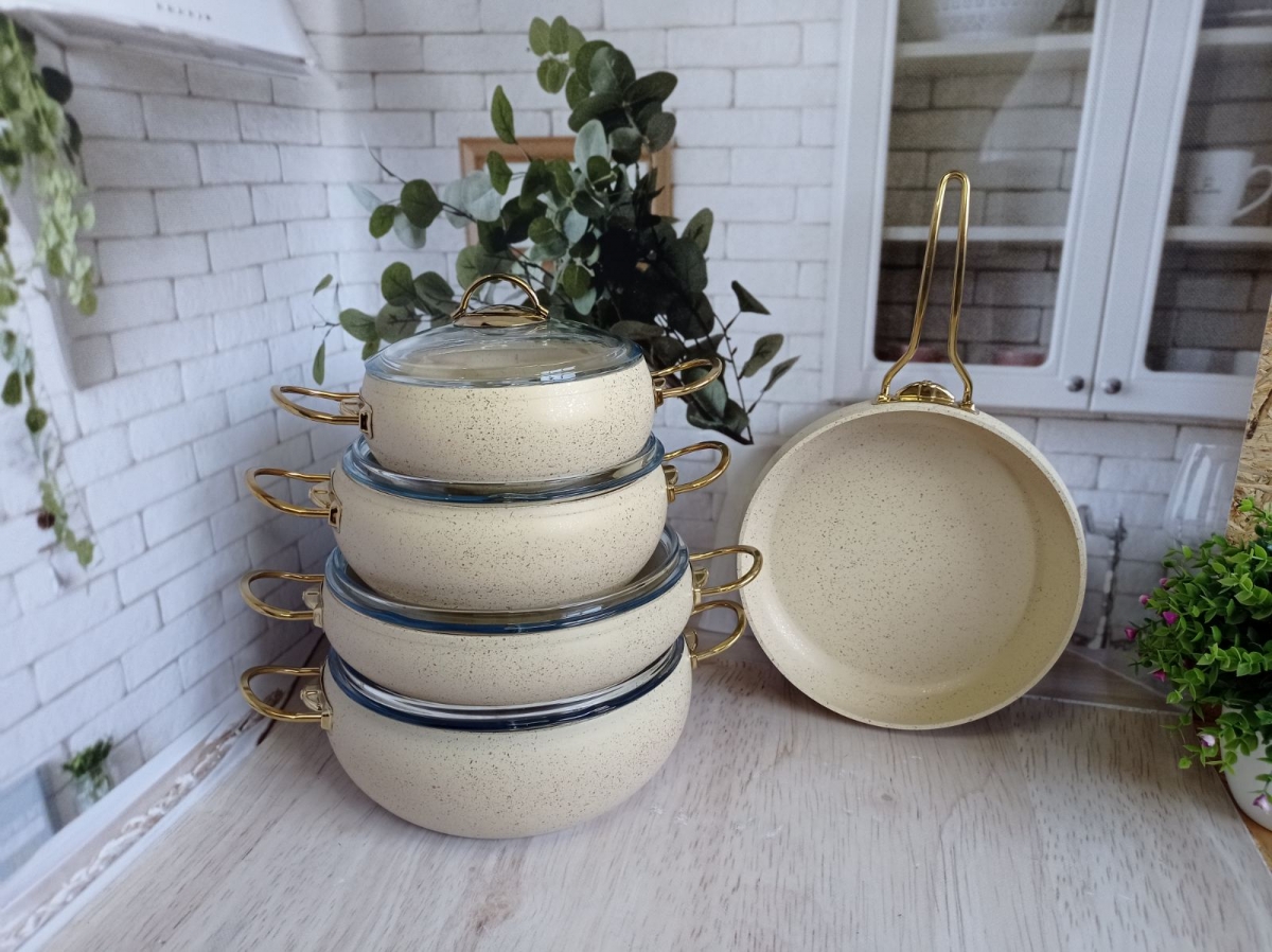 OMS 9-piece cookware set OMS 3024-IND-Ivory