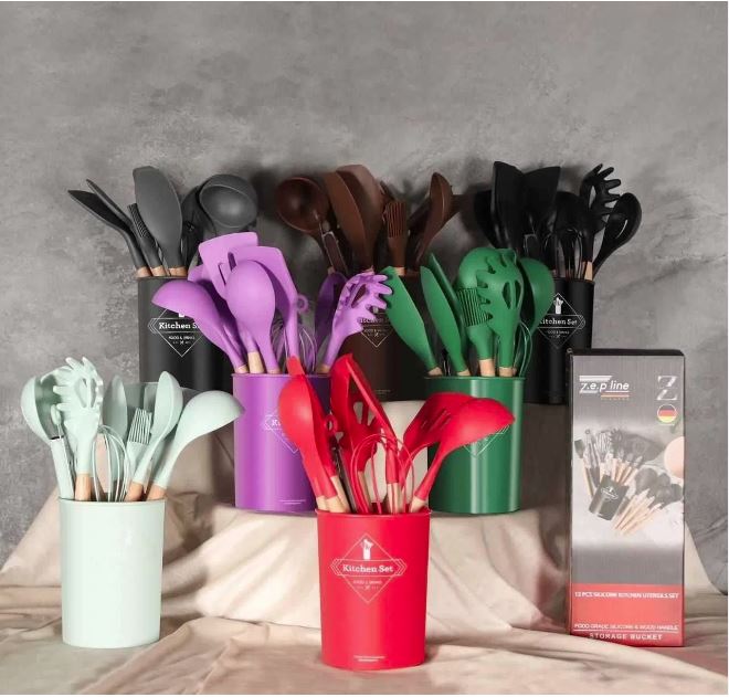 A set of silicone kitchen utensils 12 items Zepline ZP 036