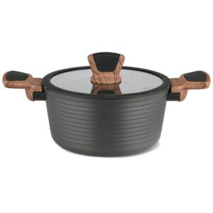 Saucepan DIAMOND GREY 20x10 cm / 2,6 l with glass lid FS14304