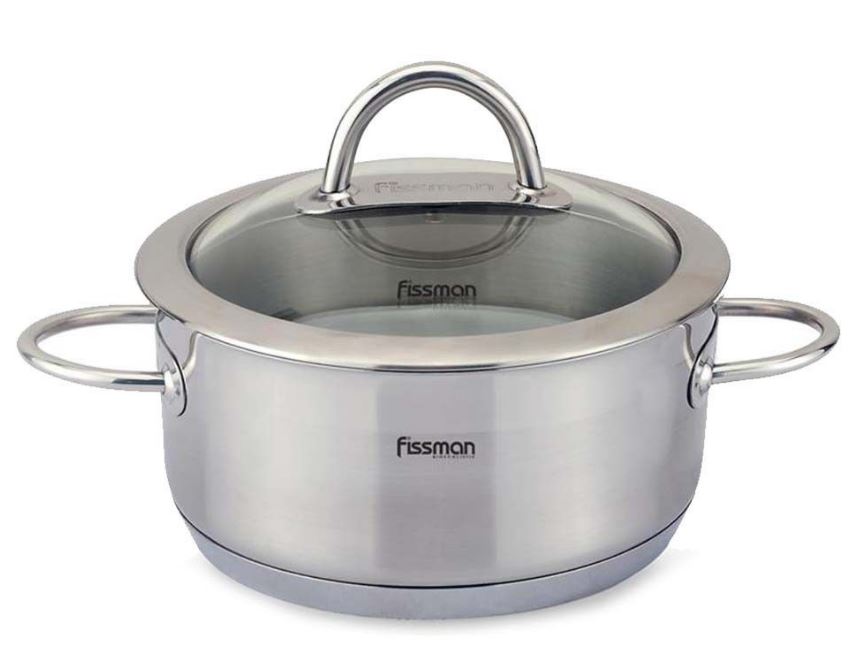 Каструля BENJAMIN 2,5 л зі скляною кришкою (нерж. сталь) Fissman FS5422