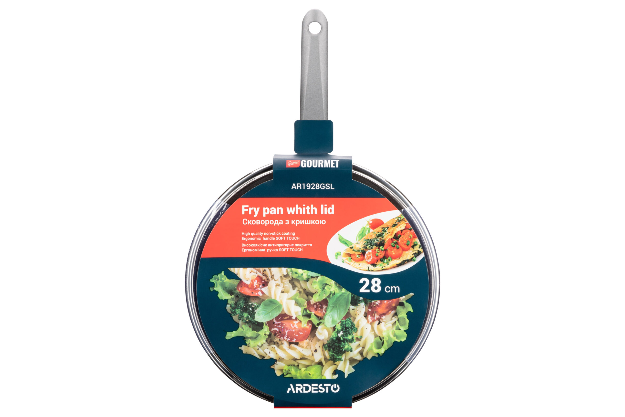 Ardesto Gemini Gourmet Vasto frying pan with lid 28 cm, gray, aluminum AR1928GSL - Image 3