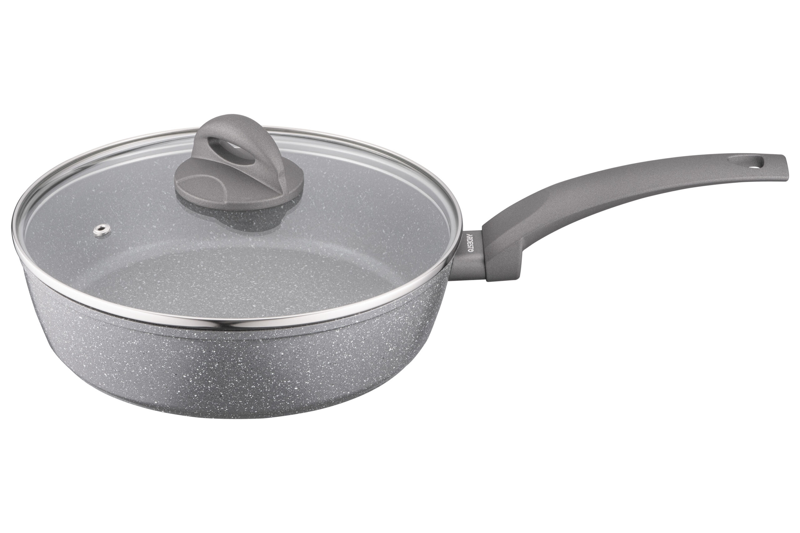 Deep frying pan Ardesto Gemini Gourmet Apulia with lid 24 cm, gray, aluminum AR2424GGL