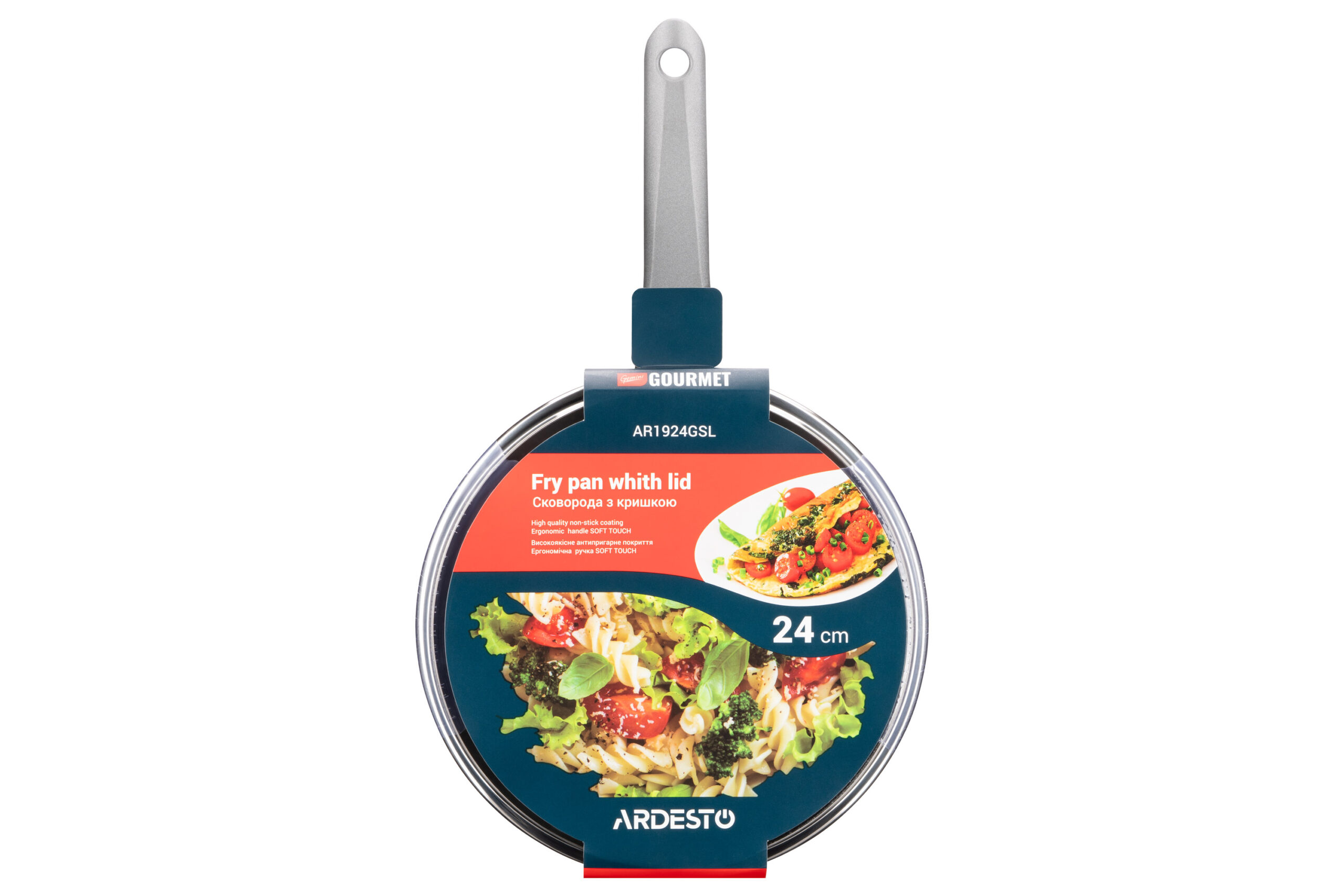 Ardesto Gemini Gourmet Vasto pan with lid 24 cm, gray, aluminum AR1924GSL - Image 4