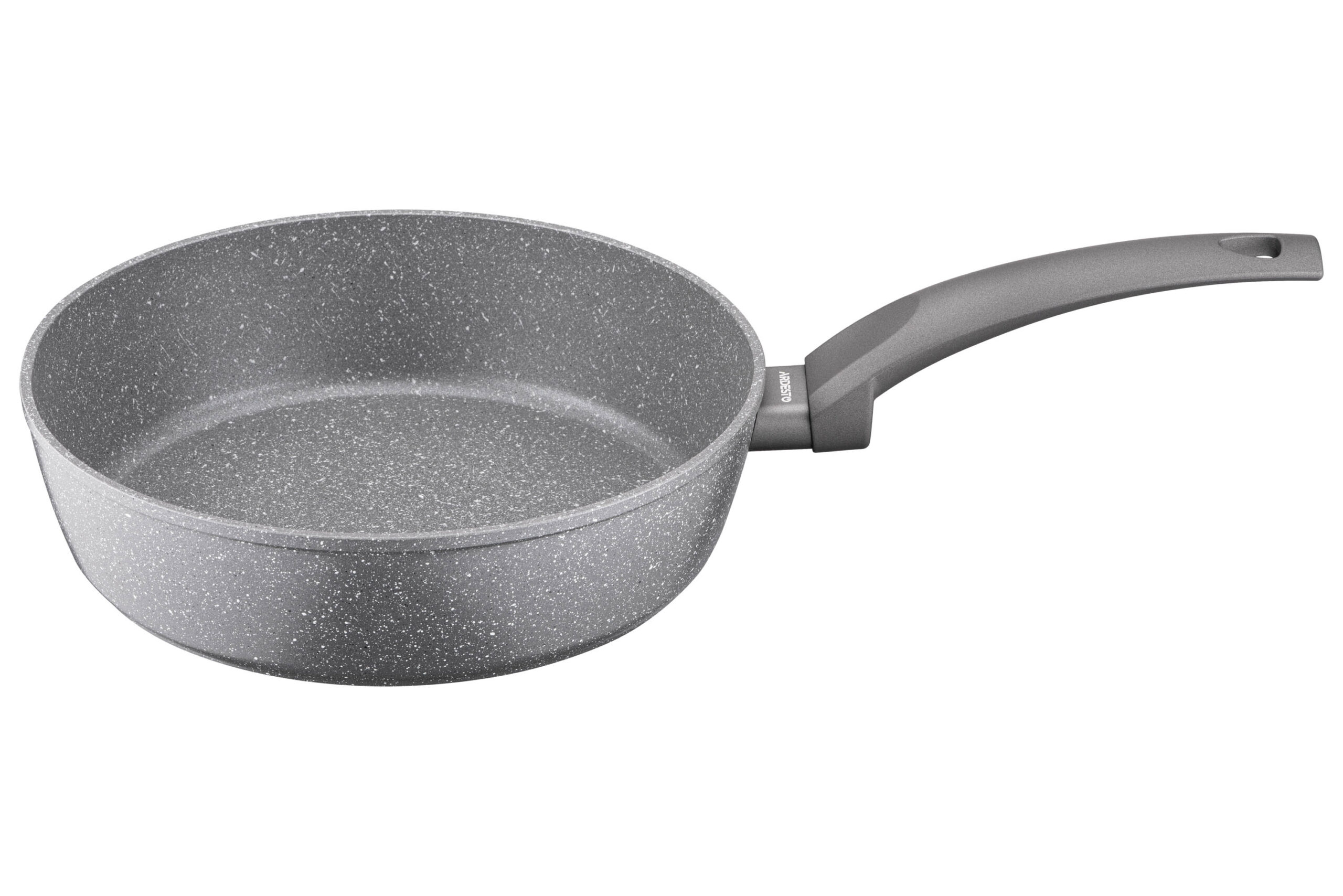 Deep frying pan Ardesto Gemini Gourmet Apulia with lid 24 cm, gray, aluminum AR2424GGL - Image 2