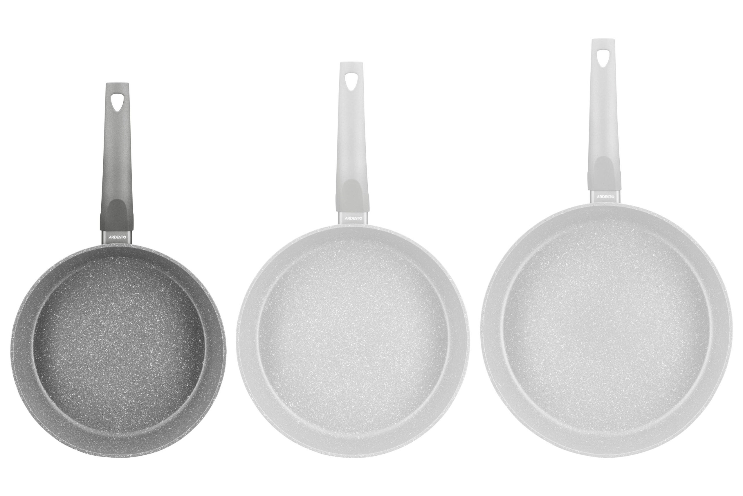 Deep frying pan Ardesto Gemini Gourmet Apulia with lid 24 cm, gray, aluminum AR2424GGL - Image 3