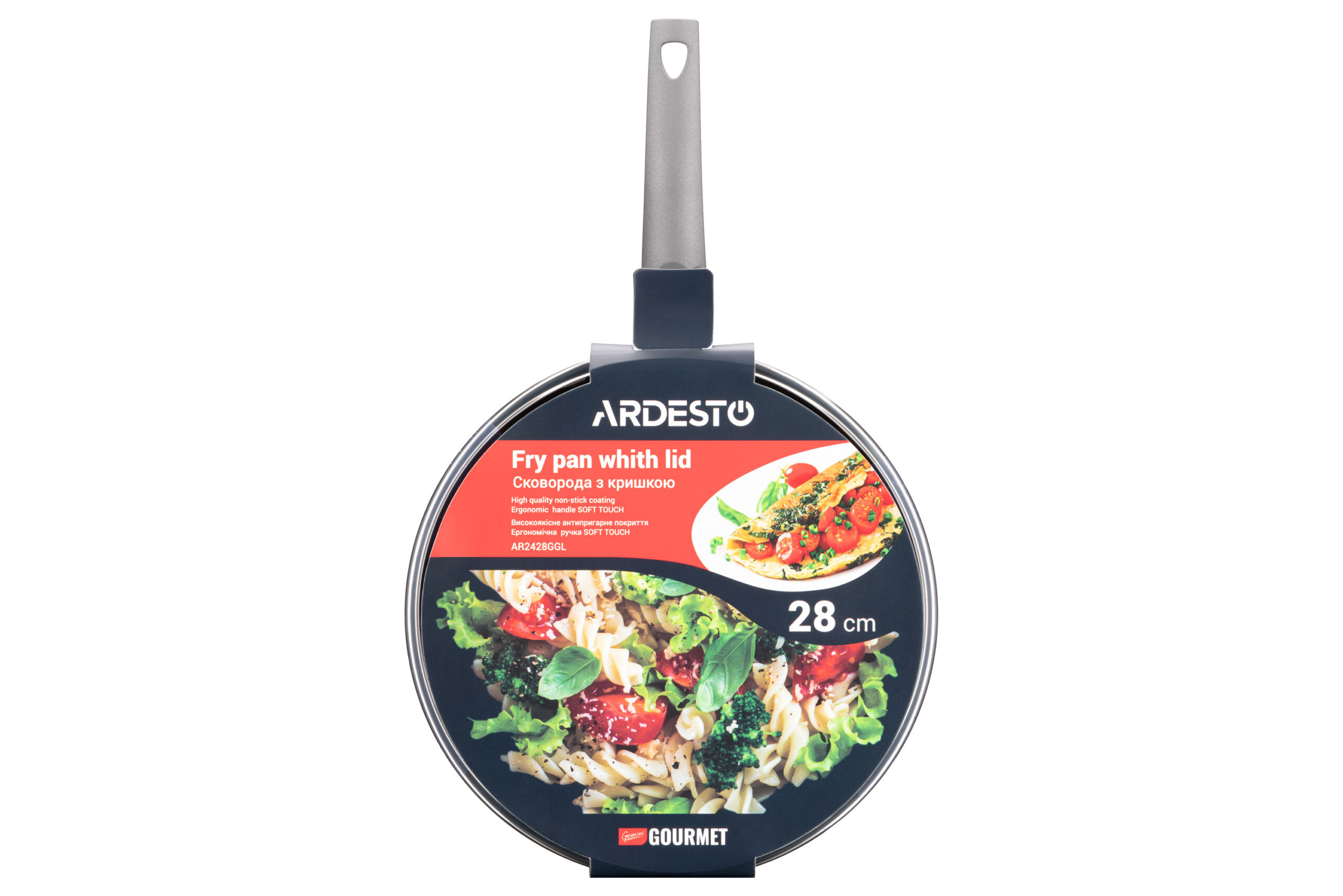 Сковорода глибока Ardesto Gemini Gourmet Apulia з кришкою 28 см, сірий, алюміній AR2428GGL - Зображення 4