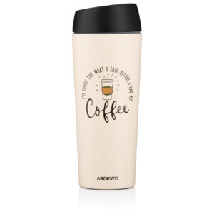 Thermo mug Ardesto Coffee Time 450 ml, stainless steel, beige AR2645C