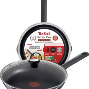 Frying pan with lid Tefal Family Day, 24 cm, aluminum, Bakelite, glass, black B5660453UA