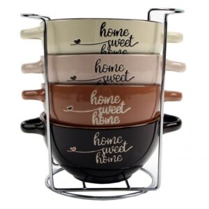 Set of 4 bowls on a stand 440 ml Home MIX 00088331
