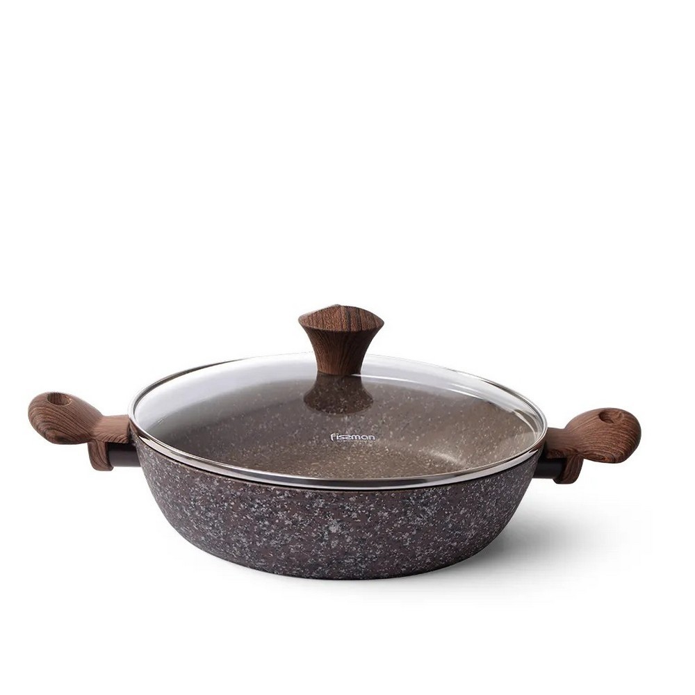 Saucepan MAGIC BROWN 26x6,5 cm / 2,85 l with glass lid Fissman FS4336