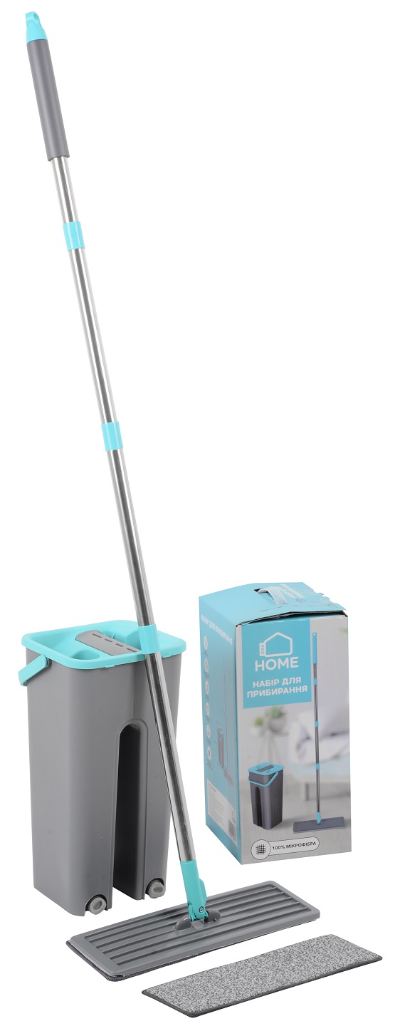 Набори д/прибирання IDEA HOME DS-342C Grey-Blue /НАБІР/з відром 4 л 120 см (DS-342C Grey-Blue)