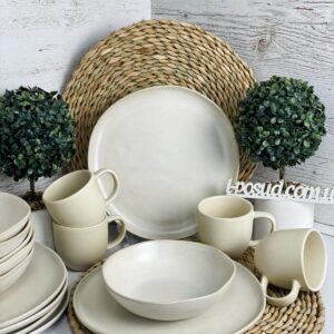 Набір керамічного посуду з матовим покриттям Modest Beige 12 IP-0014/12