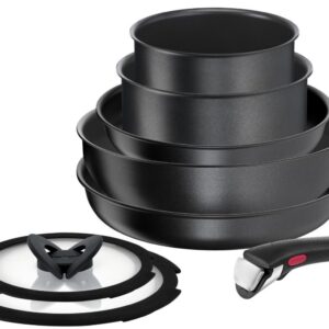 Набір посуду Tefal Ingenio Daily Chef, змінна ручка, 8 предметів, алюміній, бакеліт, силікон, скло, чорний L7629242