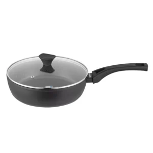 Deep frying pan with lid Ardesto Gemini Livorno, 24 cm, aluminum, black AR1224A