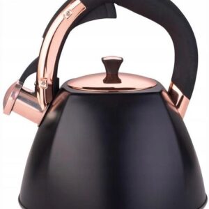 Чайник 3 л з нержавіючої сталі зі свистком та ручкою soft touch чорний KM-0864