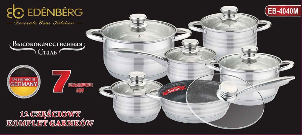 Set crockery of stainless become 12 items Edenberg EB-4040 - Image 2