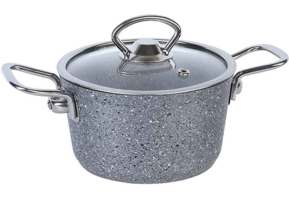Кастрюля 14x7,5 см 0,9 л с крышкой OMS 3112S-14-0,9л-Grey