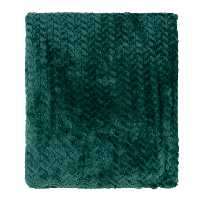 Ardesto Jacquard Braid 160x200 cm emerald plaid ART0207JB